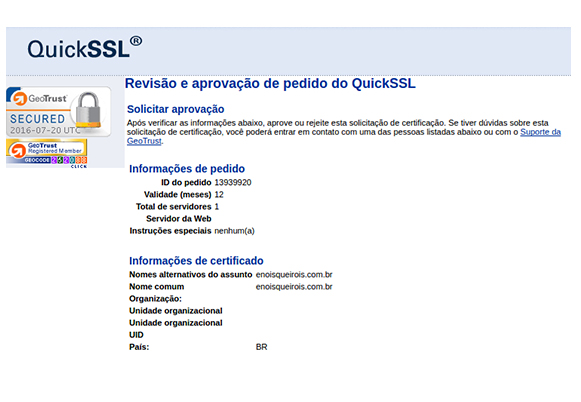 Certificado Digital SSL - Validação de Domínio - Painel UOL Host