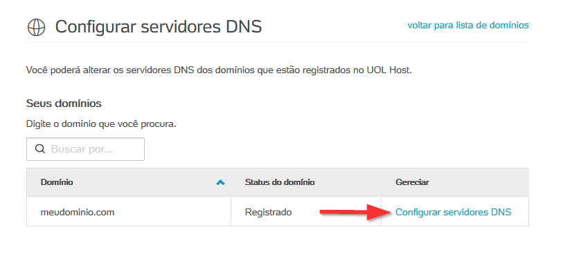 Como alterar os servidores DNS na UOL HOST